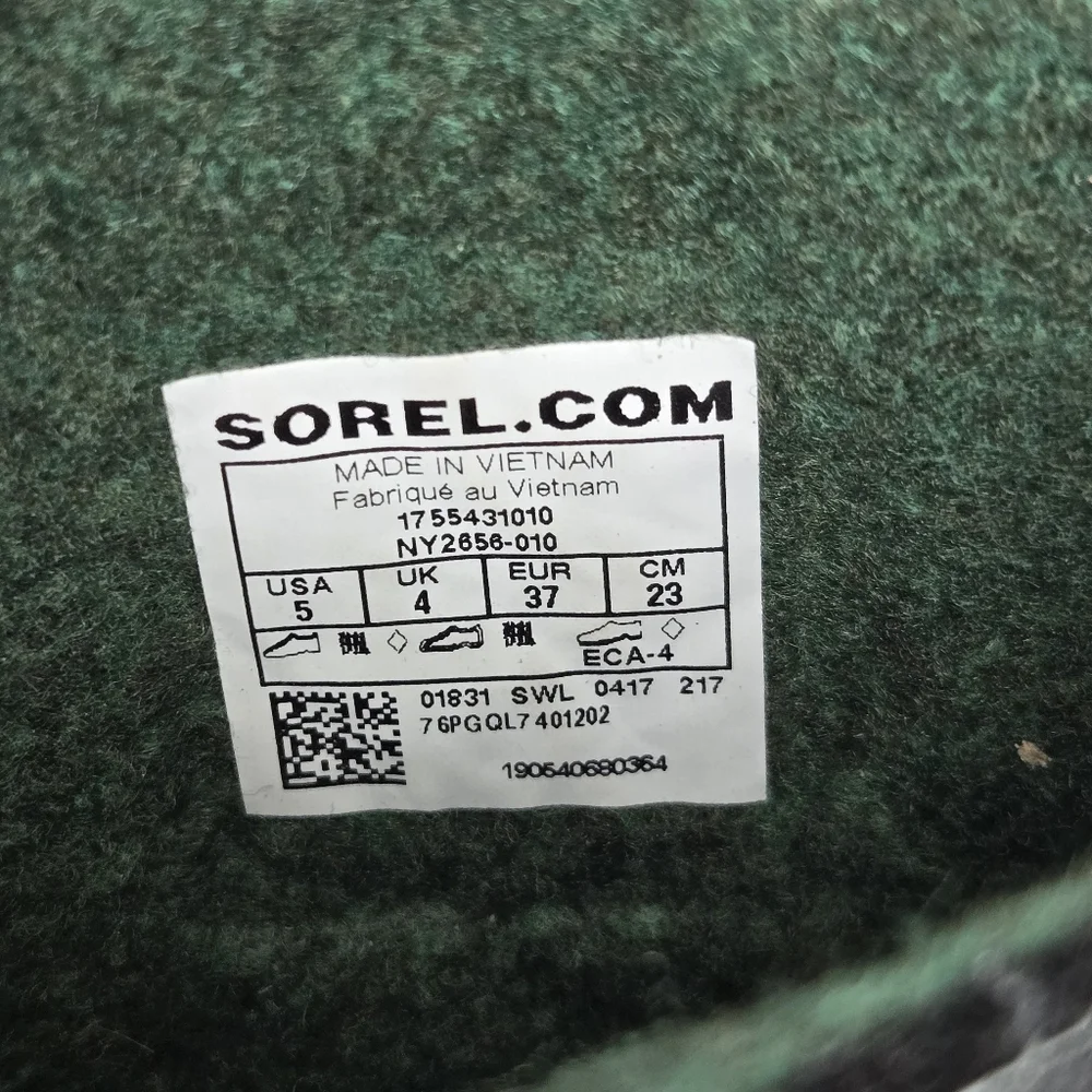 Sorrel Boots Insulated Rubber Extreme Cold Protection Winter Snow Boot Flurry 5‎